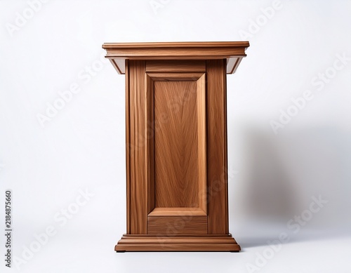 classic wooden podium lectern for public speaking and presentations isolated on white background professional wood pulpit for speech conference and academic lectures