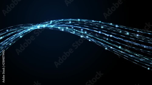 Abstract digital data stream with glowing light particles, representing highspeed internet connection and information flow technology 4k video