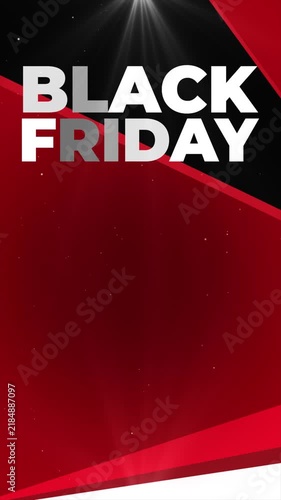 Black Friday Sale Flickering Background with Bold Red and Black Design