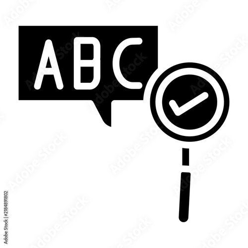 фотографія Grammar Check Vector Glyph Icon Design