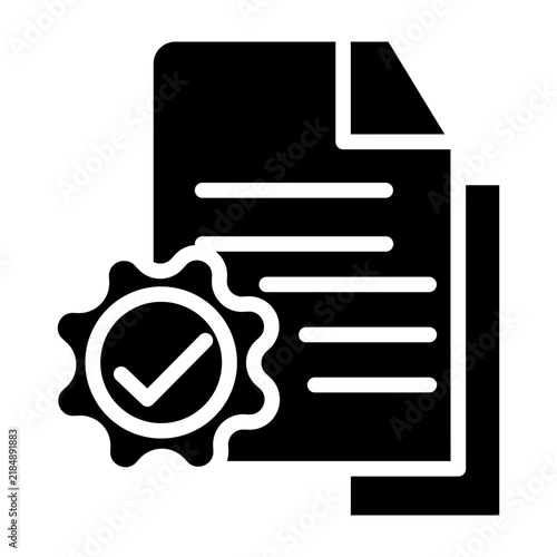 Copy Approval Vector Glyph Icon Design