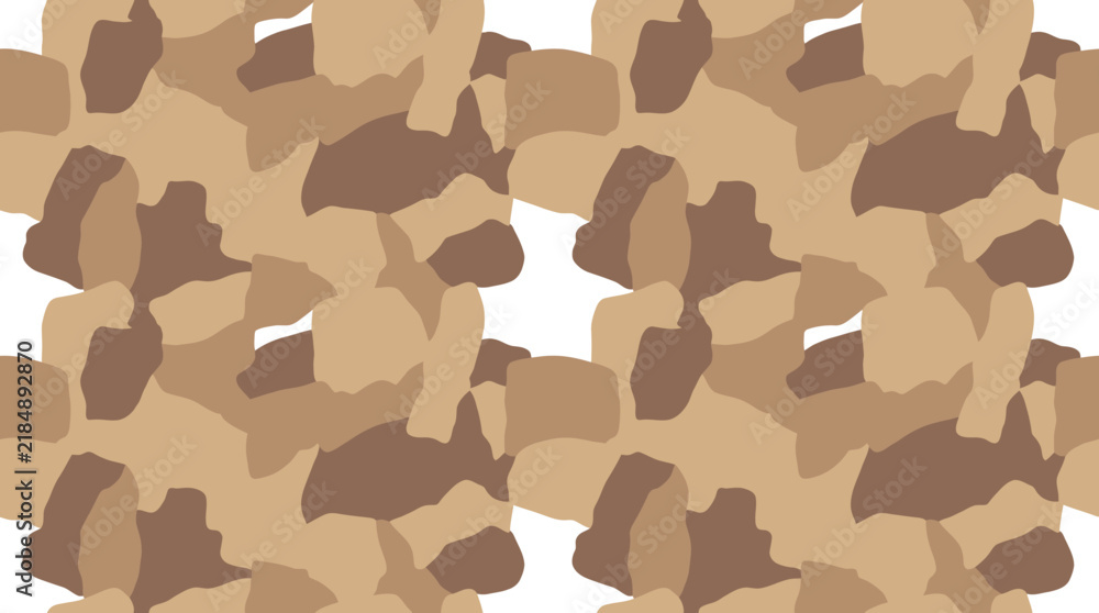 Fototapeta premium Seamless Abstract Beige and Brown Camouflage Pattern Background