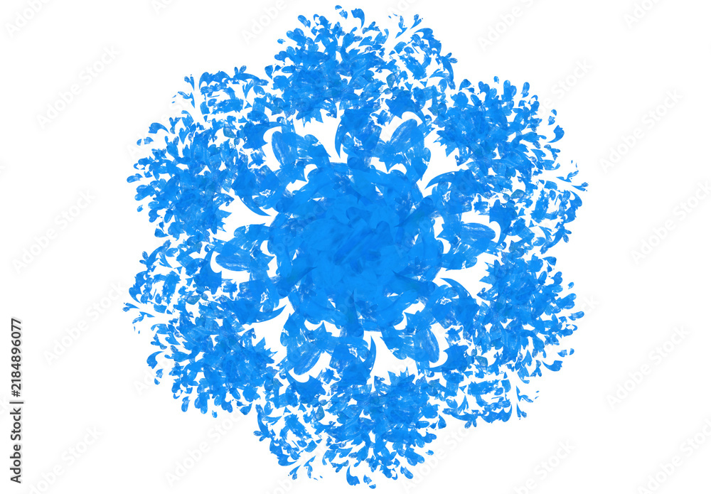 Fototapeta premium blue snowflake on white background