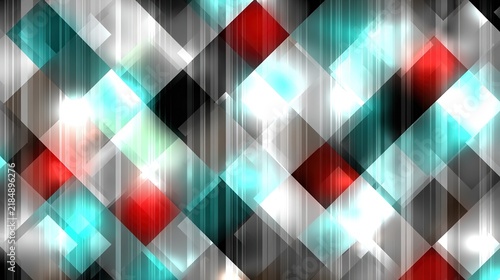 Geometric abstract background with glowing lines, Modern rhombus pattern texture, Digital technology presentation backdrop