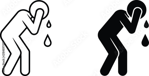 Фотография Crying person sad human silhouette vector illustration