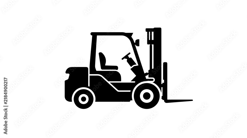 Naklejka premium Forklift Truck Icon for Industrial Logistics and Warehousing.