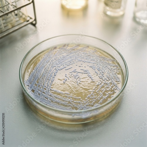 Microbial Growth In A Petri Dish Laboratory Culture