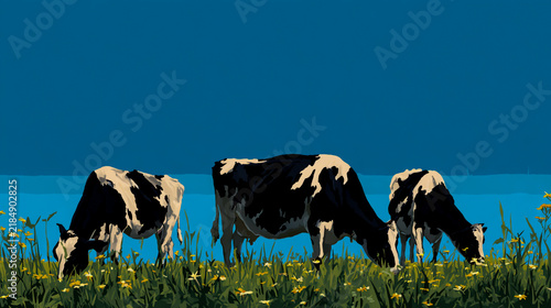 Cows grazing in the pasture