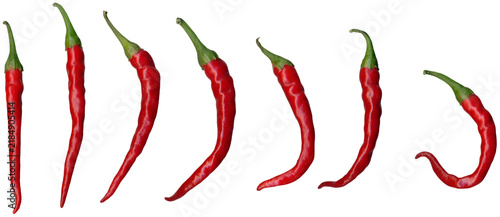 Fresh Red Hot Chili Peppers Set Isolated Transparent PNG for Restaurant Menu, Spicy Food Branding, and Sauce Packaging Design
