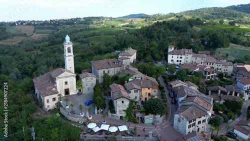 Europe, Italy, Golferenzo  in  province of Pavia, Lombardy,   hills of the Oltrepò Pavese, in Versa Valley. One of the most beautiful villages in Italy - ttourist destination in vineyards