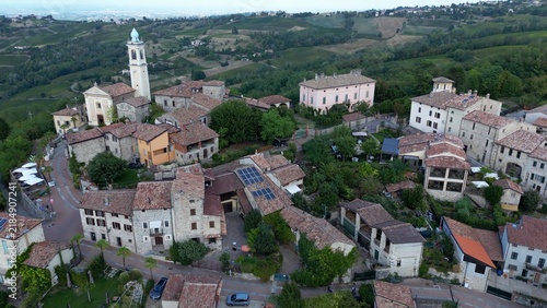 Europe, Italy, Golferenzo  in  province of Pavia, Lombardy,   hills of the Oltrepò Pavese, in Versa Valley. One of the most beautiful villages in Italy - ttourist destination in vineyards