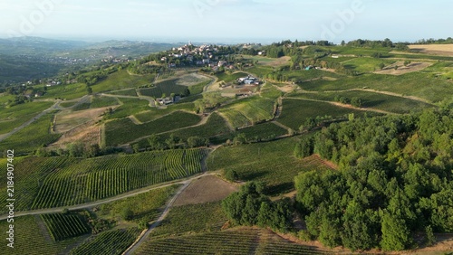 Europe, Italy, Golferenzo  in  province of Pavia, Lombardy,   hills of the Oltrepò Pavese, in Versa Valley. One of the most beautiful villages in Italy - ttourist destination in vineyards