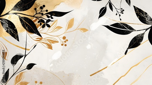 Simple and stylish graphic design background with floral decorations.