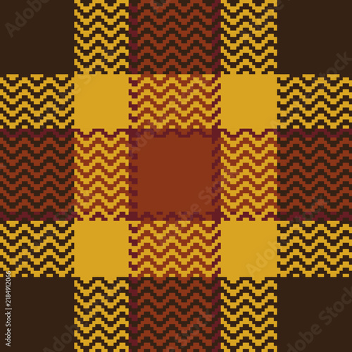 Autumn Harvest Herringbone Seamless Tartan Plaid Pattern