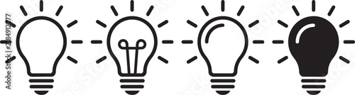 Four light bulb icons