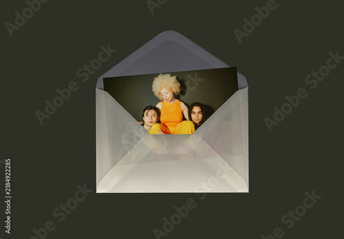 Transparent Envelope with Photo Mockup