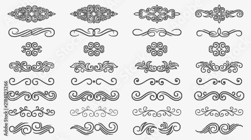 Elegant Ornamental Swirls and Floral Decorative Border Designs Collection