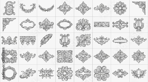 Elegant Baroque and Rococo Style Ornamental Designs Collection for Art and Decor