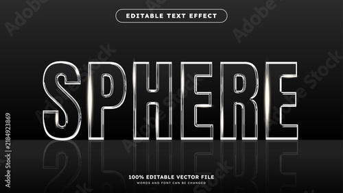 Glossy White Glass 3D Vector Text Effect Fully Editable Text Effect Style