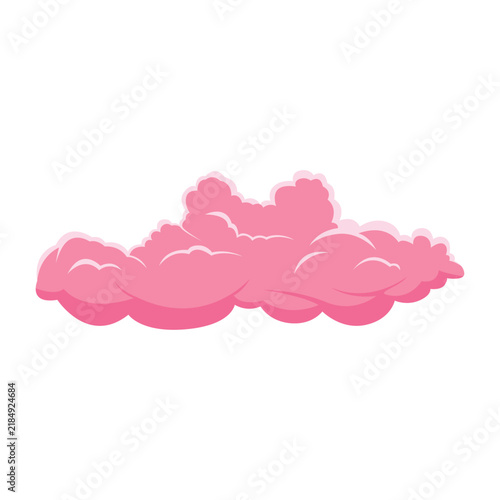 Dreamy pink clouds 2D cartoon object. Dreams cumulus isolated vector item white background. Day dreaming. Fairytale magical puffy shapes. Paradise romantic cloudscape color flat spot illustration.