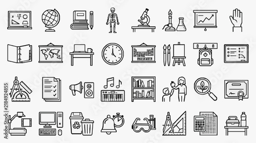 Educational and professional icons set for presentations websites and projects