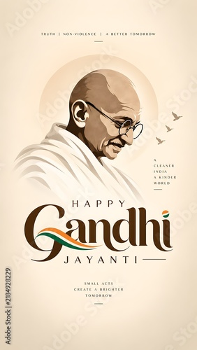 Gandhi Jayanti Social Media Post Instagram Story and Banner Design for Indian Independence Celebration