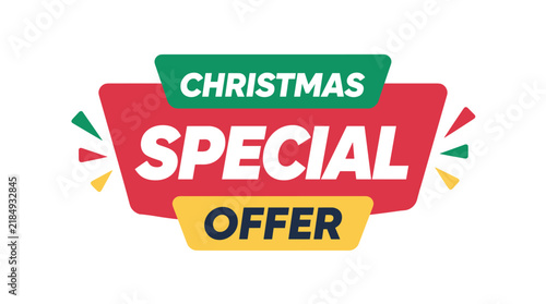 Christmas Sale Sign with Special Offer Text and Celebration Elements