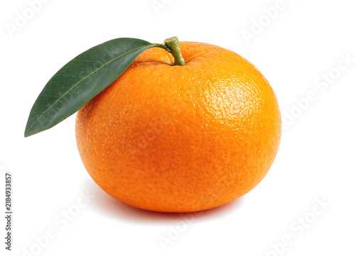 ripe tangerines on a white background