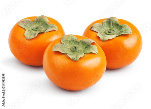 Persimmon fruit isolated on white background.