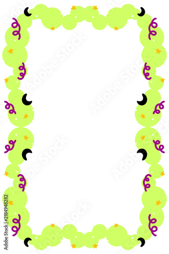 Mystical Green Moon Decorative Frame Vector Illustration