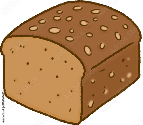 Bild auf Leinwand Healthy Multigrain Bread Loaf Vector Illustration