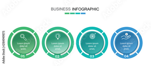 Business infographic design template with 4 option