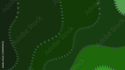 Abstract dark green background with geometric dashed lines and wavy patterns