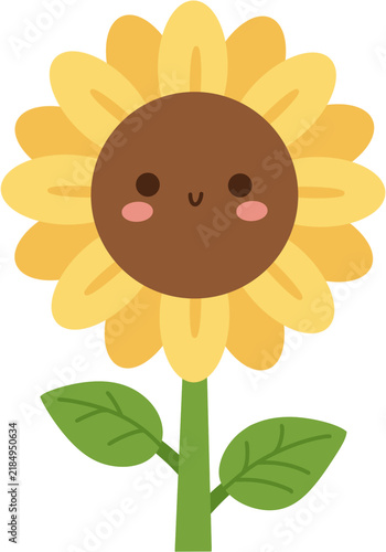 Cute smiling sunflower vector illustration