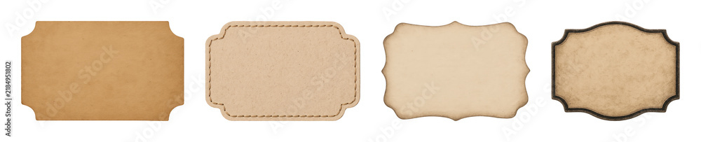 Naklejka premium PNG Vintage label templates collection on transparent background