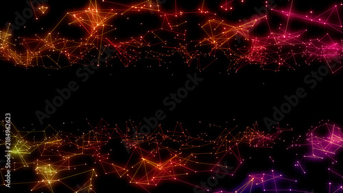 Plexus lines and dots network connection digital technology 3D illustration background.