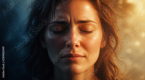 Cinematic Digital Painting of a Woman in Contemplation