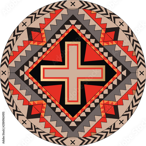 Boho Tribal Geometric Circular Pattern Design Element