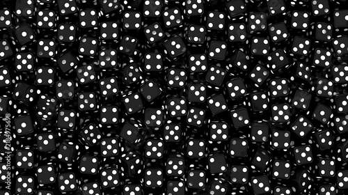 Monochrome Dice Overload: Abstract Pattern of Luck and Risk