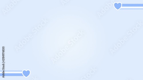 Bright Cheerful Blue Gradient Wallpaper With Heart Blue Line Decoration Cute Video Background