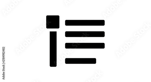 List icon with bullet point and text lines for user interface design and web navigation