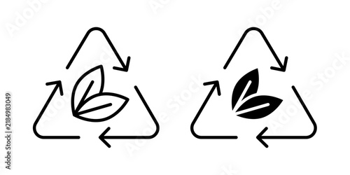 Leaves eco recycle icon representing environmental protection, recycling, sustainability, green living, renewable resources, and ecological awareness