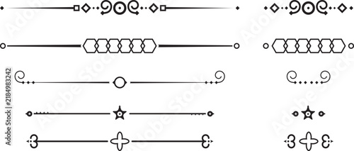 Set of vintage dividers, decorative ornaments, lines and flourishes for design elements
