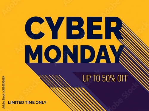 Cyber monday sale background with yellow and blue colors