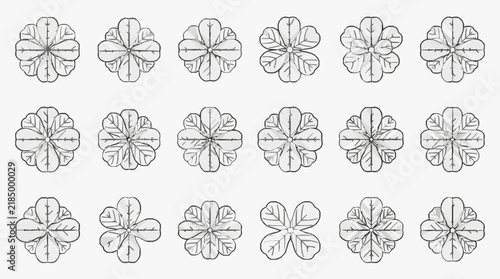 Geometric Symmetry Floral Patterns with Radial Line Art Designs