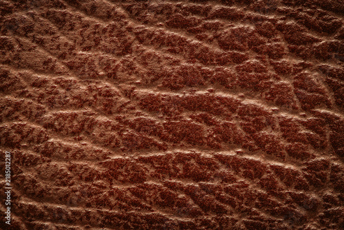 Macro Textured Dark Brown Pebble Leather Background