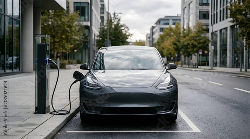 Electric Car Charging Station Urban Setting