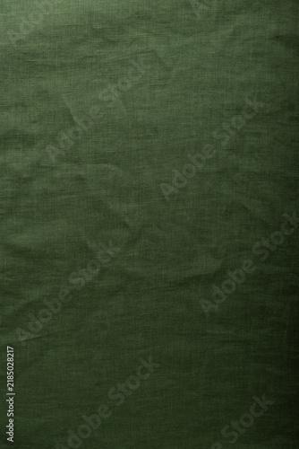 Olive Green Linen Fabric Texture Background