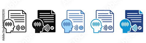 Speech Recognition icon set multiple style collection