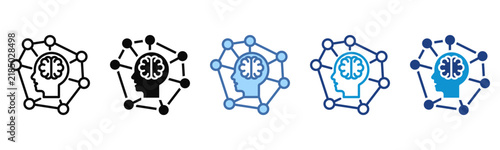 Принти на полотні Knowledge Graph icon set multiple style collection